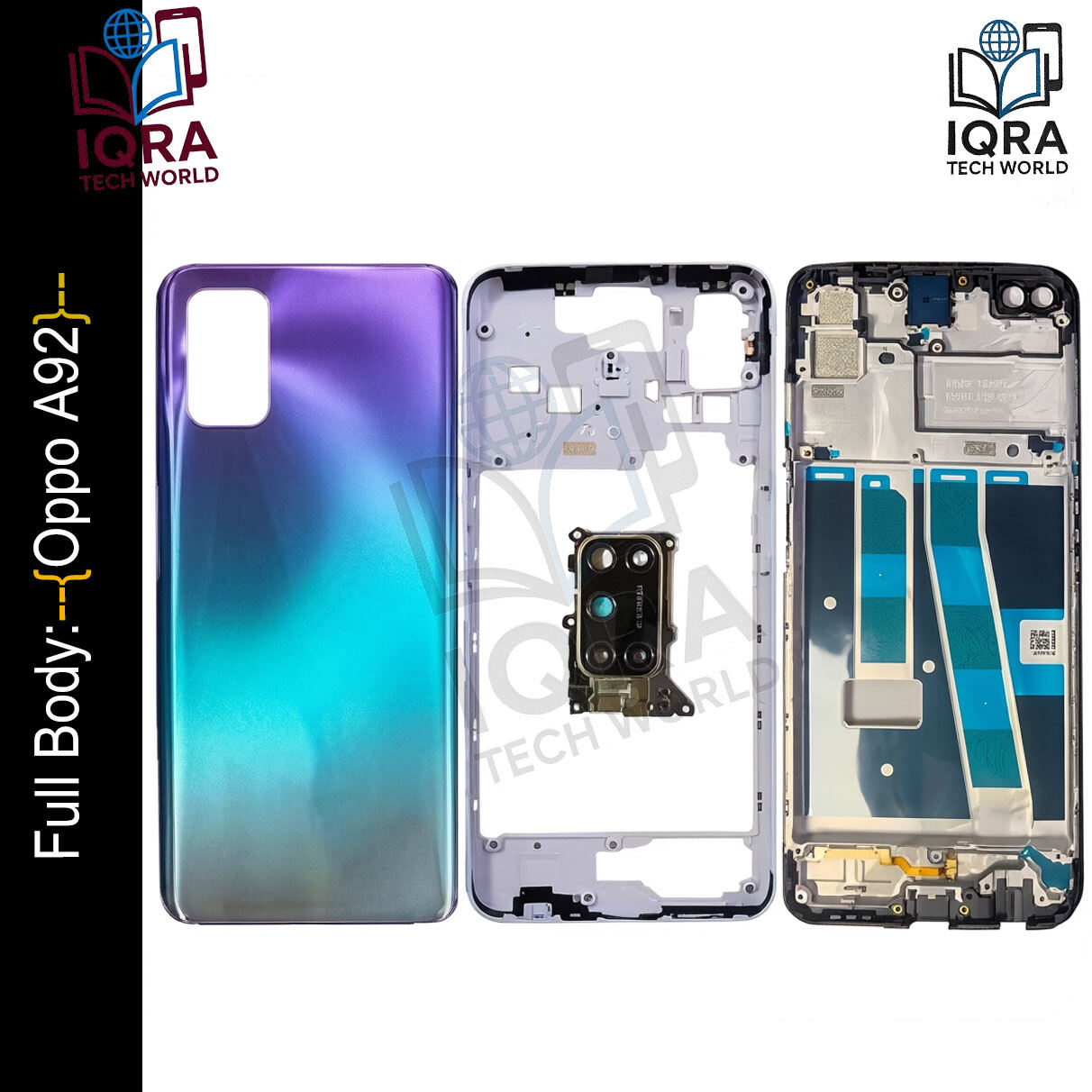 Oppo A92 Full Body Housing / Middle Frame Chassis with Back Panel(Purple) Replacement Parts Price in Bangladesh - Mobile.com.bd