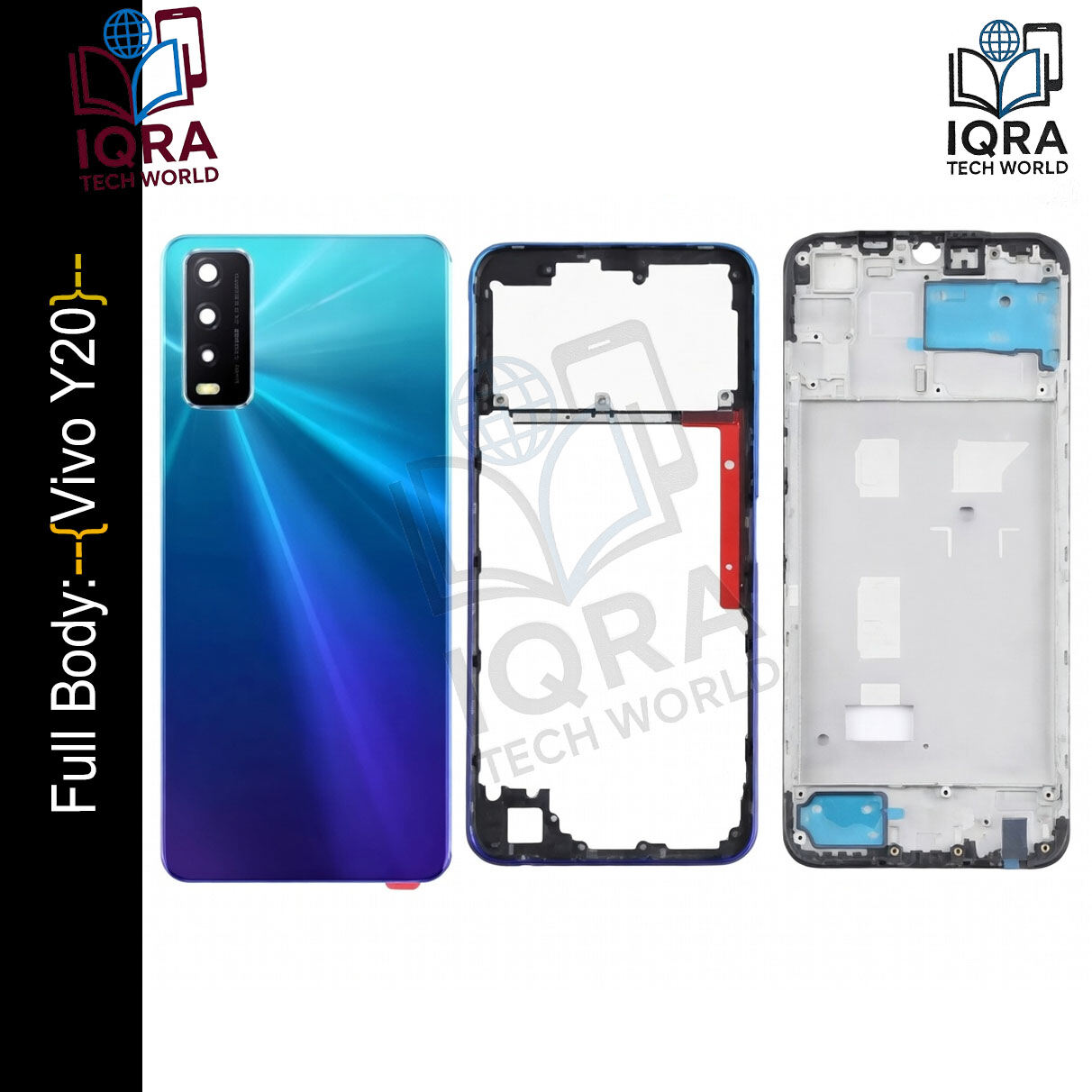 Vivo Y20 Full Body Housing / Middle Frame Chassis with Back Panel(Blue) Replacement Parts Price in Bangladesh - Mobile.com.bd
