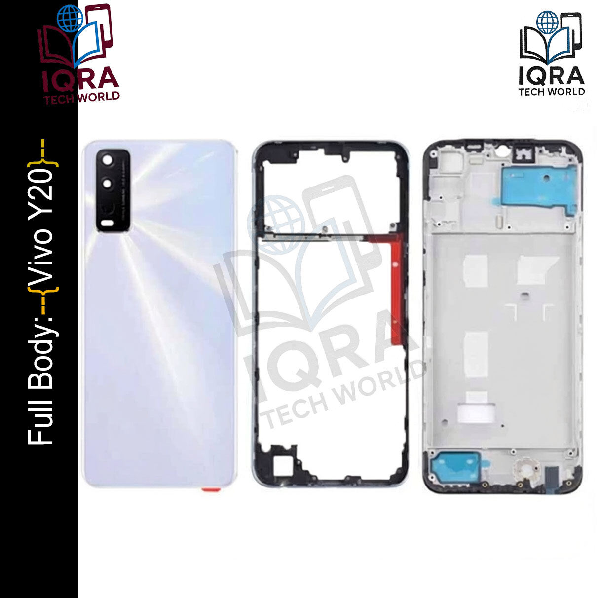 Vivo Y20 Full Body Housing / Middle Frame Chassis with Back Panel(White) Replacement Parts Price in Bangladesh - Mobile.com.bd