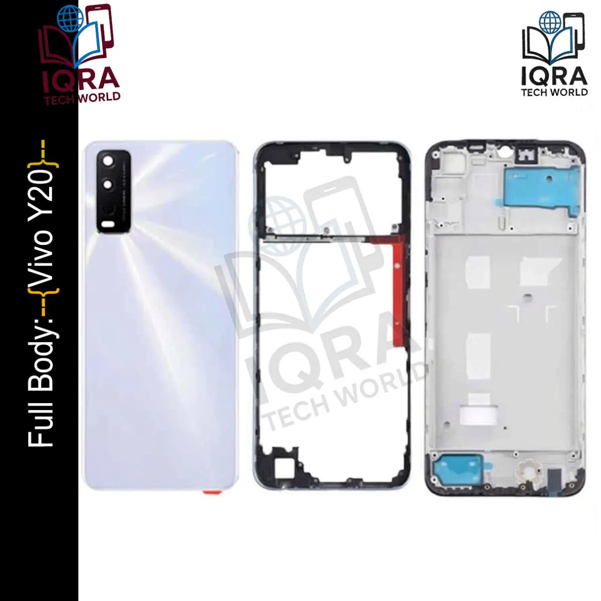 Vivo Y20 Full Body Housing / Middle Frame Chassis with Back Panel(White) Replacement Parts Price in Bangladesh - Mobile.com.bd