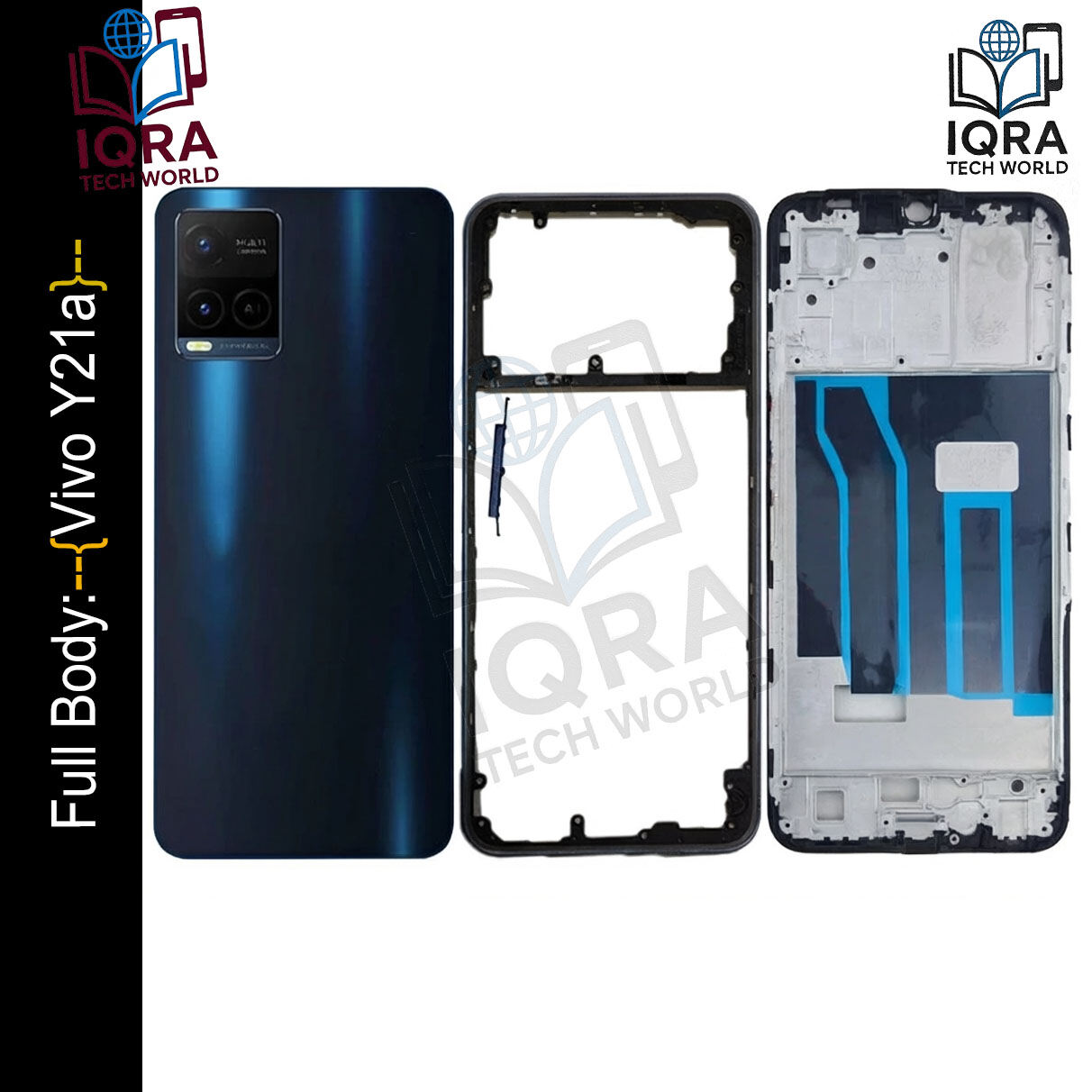 Vivo Y21a Full Body Housing / Middle Frame Chassis with Back Panel(Blue) Replacement Parts Price in Bangladesh - Mobile.com.bd