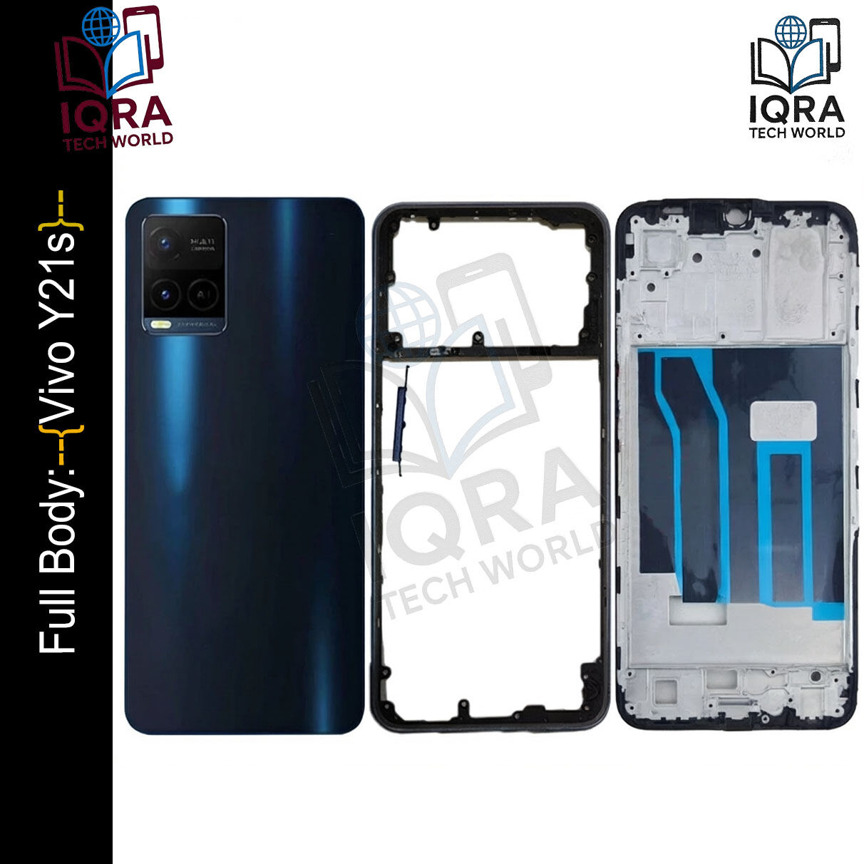 Vivo Y21s Full Body Housing / Middle Frame Chassis with Back Panel(Blue) Replacement Parts Price in Bangladesh - Mobile.com.bd