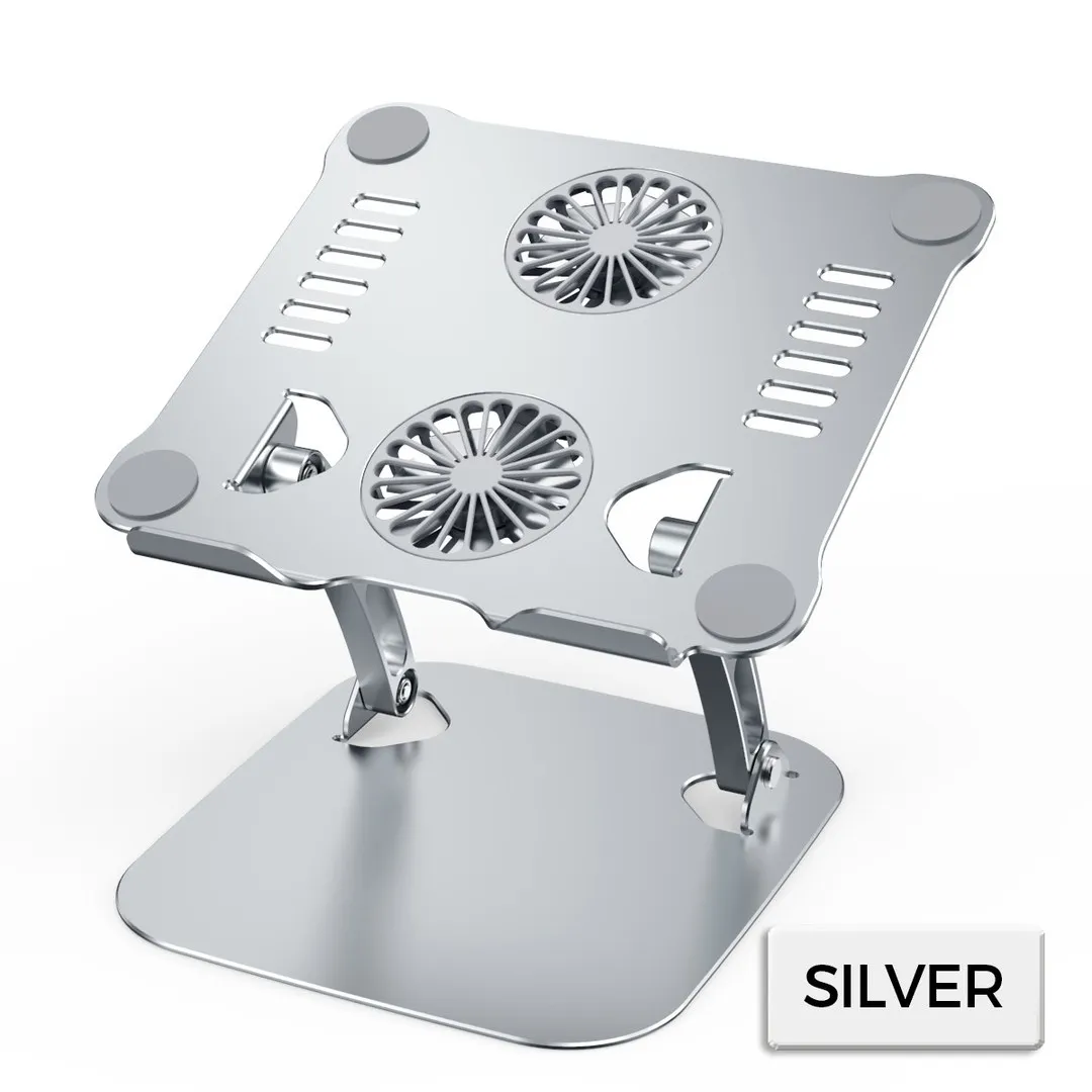 Laptop Stand V4.0 with 2 Cooling Fan - Silver - Price in Bangladesh