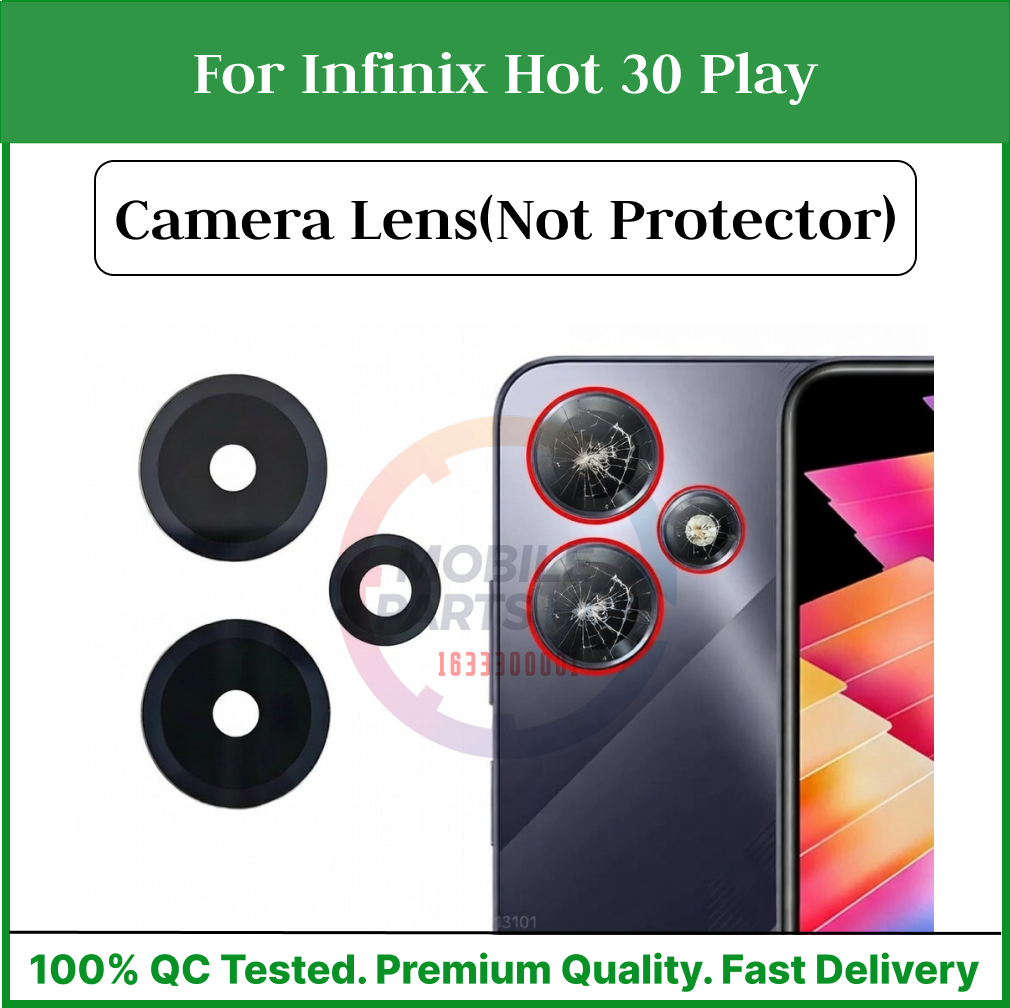 Camera Main Glass Lens for Infinix Hot 30 Play Replacement Part (Not Tempered Camera Glass Protector) Mobile Parts & Accessories Price in Bangladesh - Mobile.com.bd