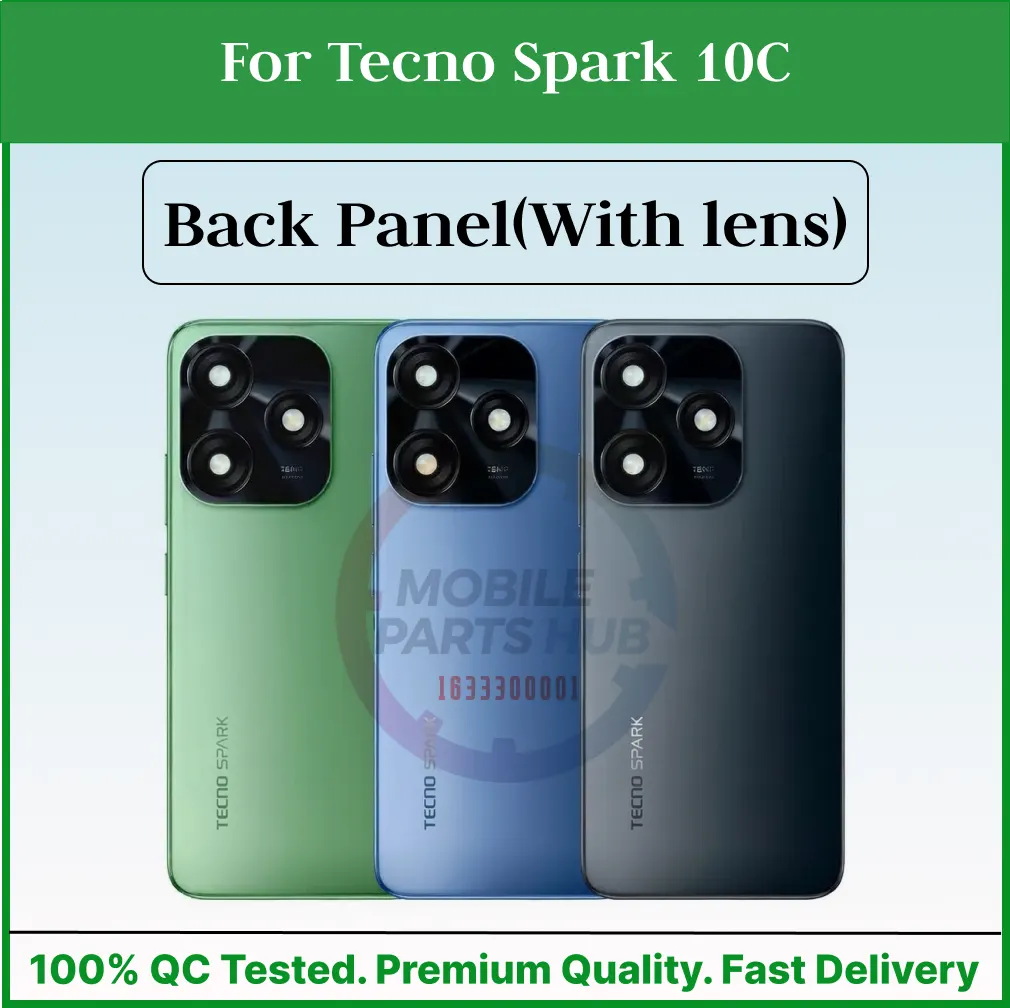 For Tecno Spark 10C Back Panel/Backshell/ Casing + Camera Lens + Side Button With Logo-All Colors Available Back Panels & Housings Price in Bangladesh - Mobile.com.bd