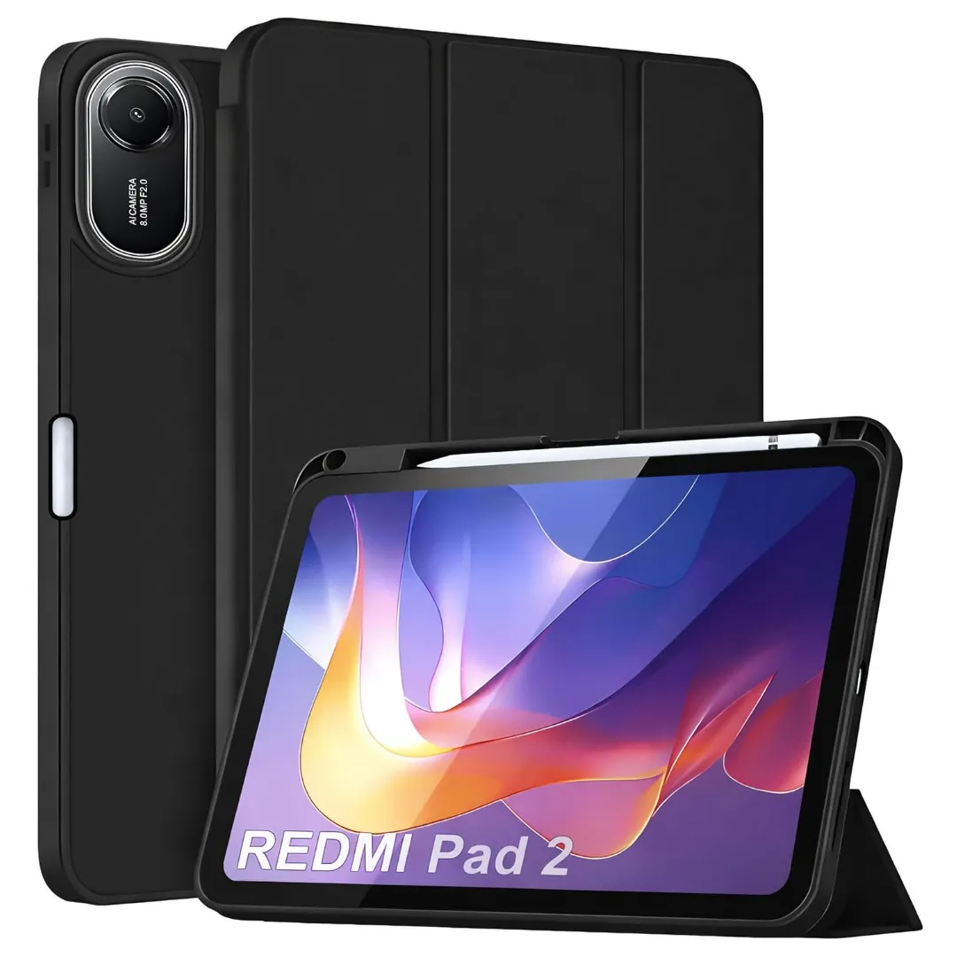 Cover For Xiaomi Redmi Pad 2 11 Inch Case, Soft Flexible Flip Case Cover For Xiaomi Redmi Pad 2 11 Inch With Pen Holder, Support Auto Sleep Wake, [Recoil Series] - Dark Blue - Black Phone Cases & Covers Price in Bangladesh - Mobile.com.bd