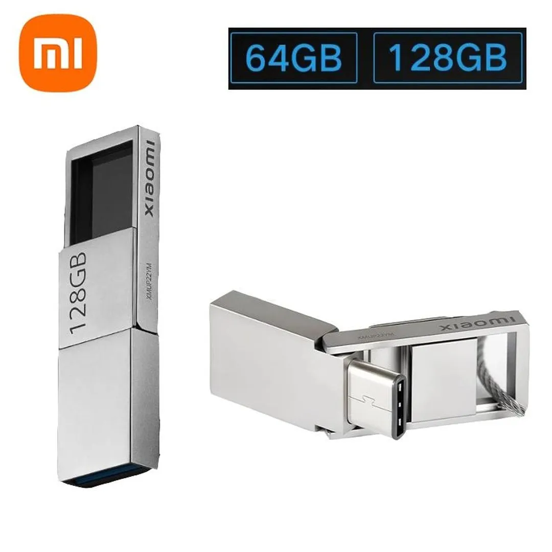 Xiaomi Dual Interface U Disk 128G Portable USB 3.2 Type-C Interface Mobile Phone Computer Mutual Transmission - Silver Mobile Accessories Price in Bangladesh - Mobile.com.bd