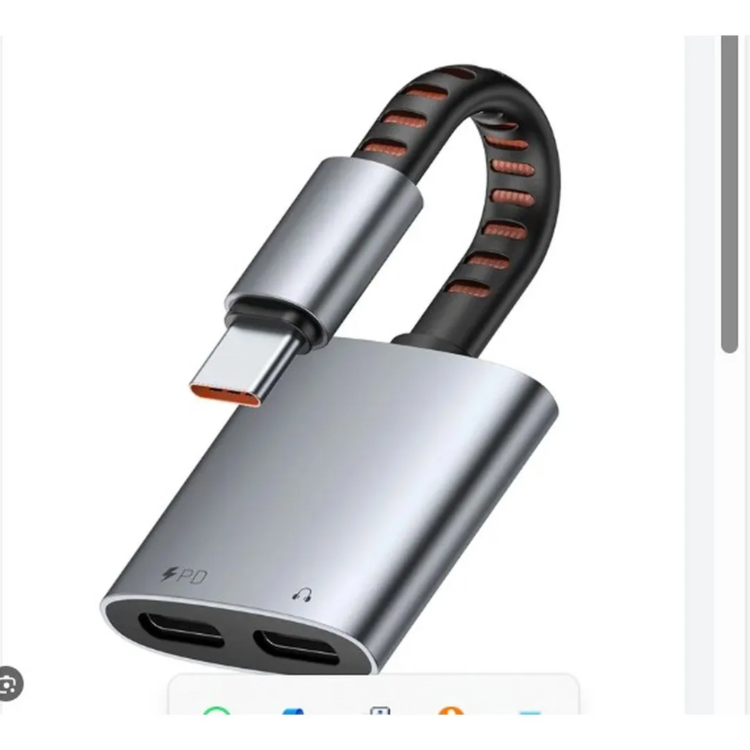 MCDODO CA-3370 MDD 2 in 1 Audio Adapter Cable USB -C to Dual USB Chargers Adapters Price in Bangladesh - Mobile.com.bd