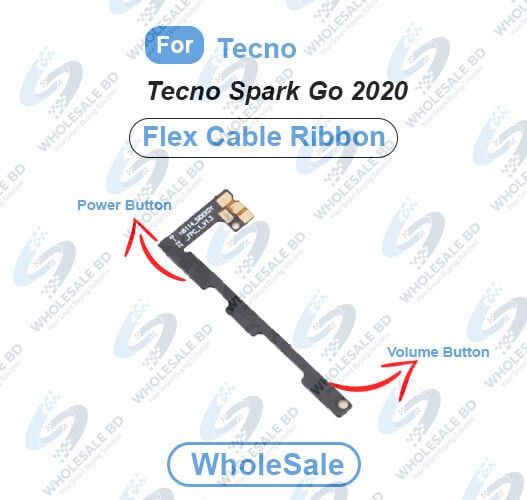 Tecno Spark Go 2020 Power On/Off Switch Button Side Volume Up Down Buttons Flex Cable Replacement Parts (Wholesale) - Price in Bangladesh