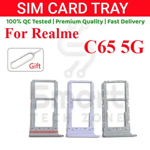 Realme C65 5G Sim Tray Micro SD Card Slot with Sim Ejector Pin Replacement Part Sim Trays & Ejector Pins Price in Bangladesh - Mobile.com.bd