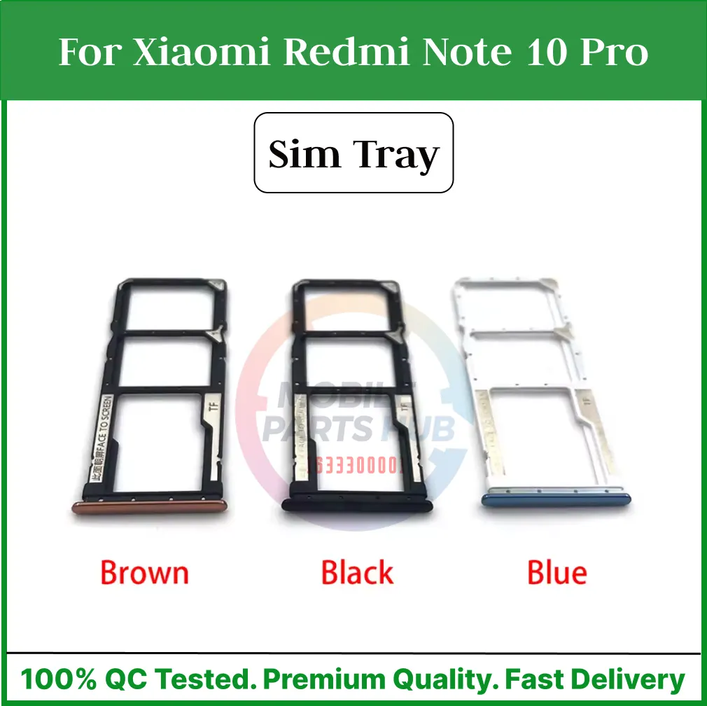 Xiaomi Redmi Note 10 Pro Sim Tray Micro SD Card Slot with Sim Ejector Pin Replacement Part Sim Trays & Ejector Pins Price in Bangladesh - Mobile.com.bd