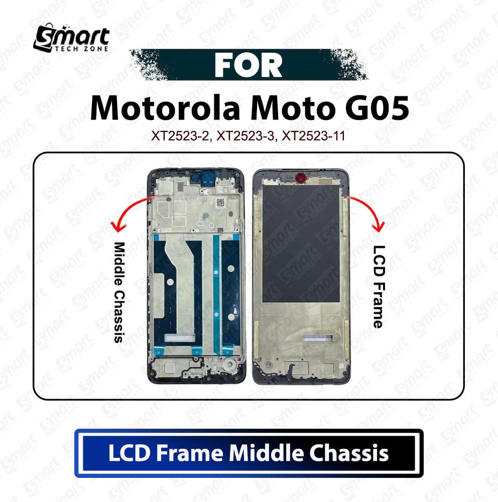 Motorola Moto G05 LCD Frame Middle Chassis - Center Body Bezel Housing Plate Replacement Repair Parts XT2523-2, XT2523-3, XT2523-11 - Price in Bangladesh