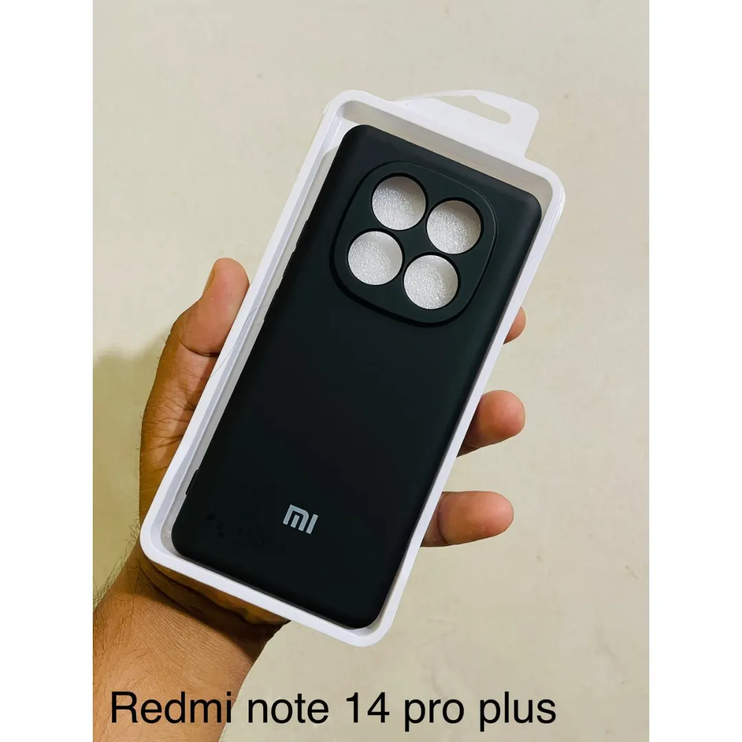 For Xiaomi Redmi Note 14 Pro Plus/ Back Case Camera Protection Premium Silicone Case Soft Protective Mobile Phone Back Cover Note 14 Pro+ (Black/Blue)