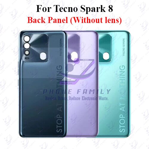 For Tecno Spark 8 Back Panel/Backshell/ Casing + Side Button With Logo-All Colors Available Price in Bangladesh - Mobile.com.bd