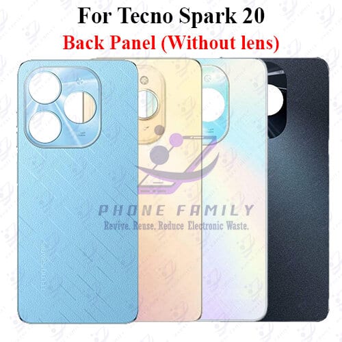 For Tecno Spark 20 Back Panel/Backshell/ Casing With Logo-All Colors Available Price in Bangladesh - Mobile.com.bd