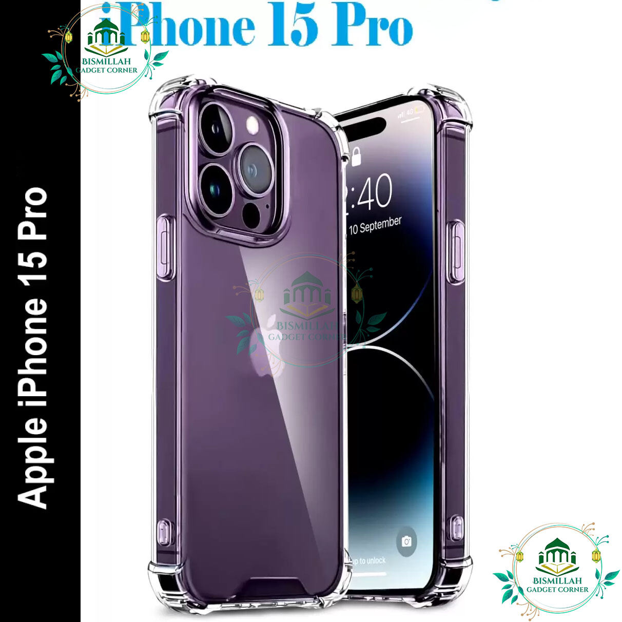 Transparent back cover For Apple iPhone 15 Pro Luxury transparent Protect Back Cover Soft Case