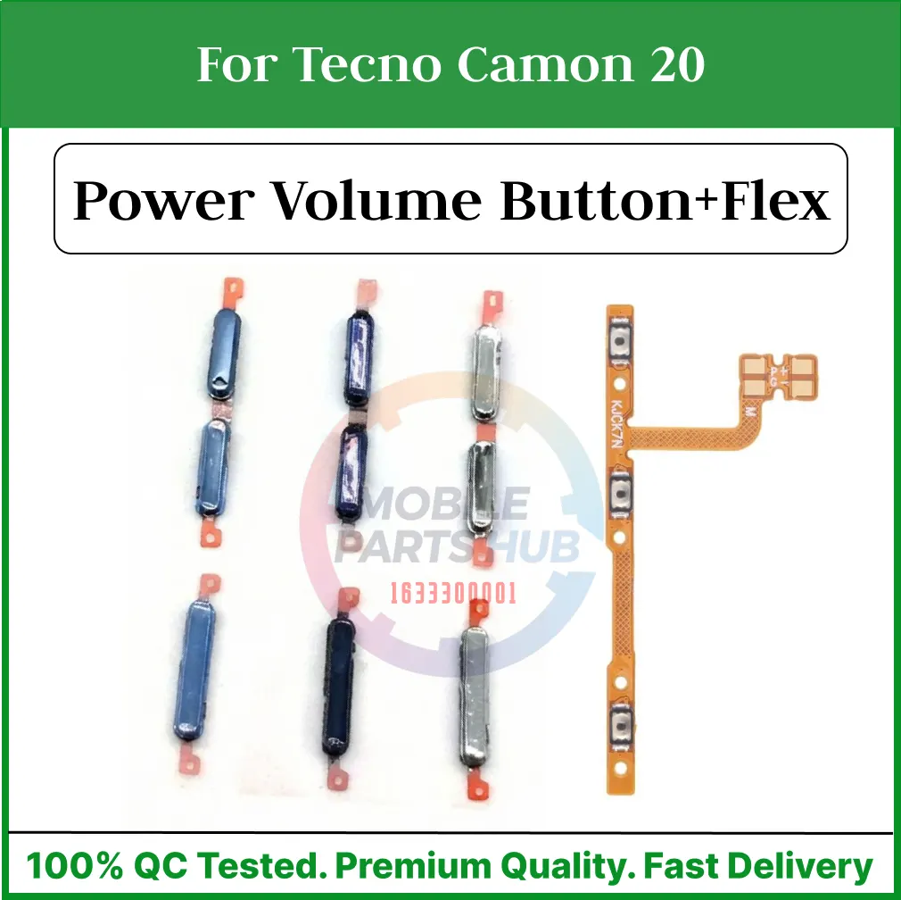 Tecno Camon 20  Power on / off Switch Button Side Volume Up Down Buttons +Flex Cable Replacement Parts Flex Cables Price in Bangladesh - Mobile.com.bd