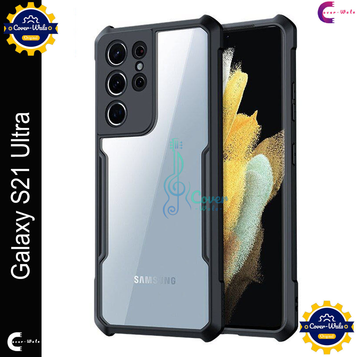Xundd Back Cover for Samsung Galaxy S21 Ultra 5G Transparent Hybrid Hard PC Back Bumper