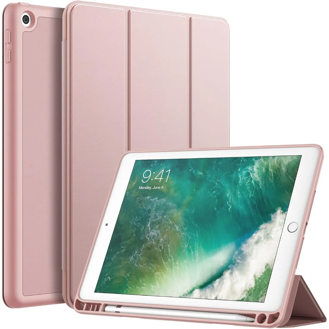 Kenke For Ipad 9Th/8Th/7Th Generation Case With Pencil Holder, 10.2 Inch 2021/2020/2019 Protective Cover, Soft Tpu Back, Auto Wake/Sleep, Purple Gray Black Blue Maroon