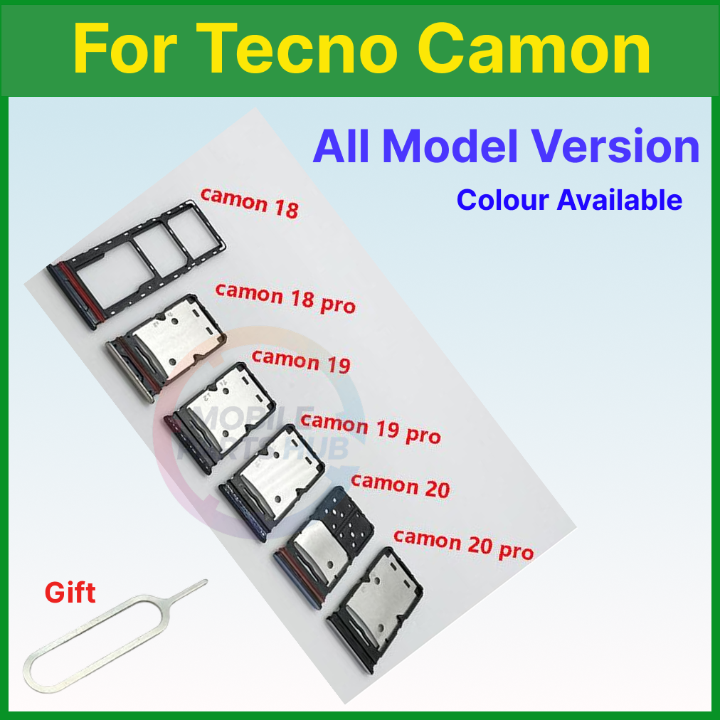Tecno Camon 18 19 20 Pro Dual SIM Tray Replacement Slot Holder Socket Adapter   with Opening Needle (Sim Ejector) - Price in Bangladesh