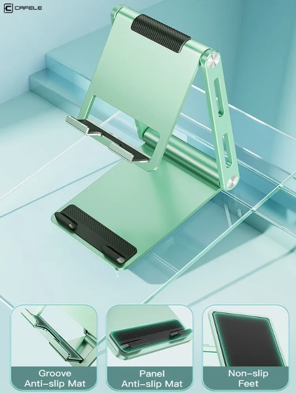 Cafele Foldable Aluminum Alloy Mobile and Tablet Stand Adjustable Desktop Holder for Phone iPad and Switch - Price in Bangladesh