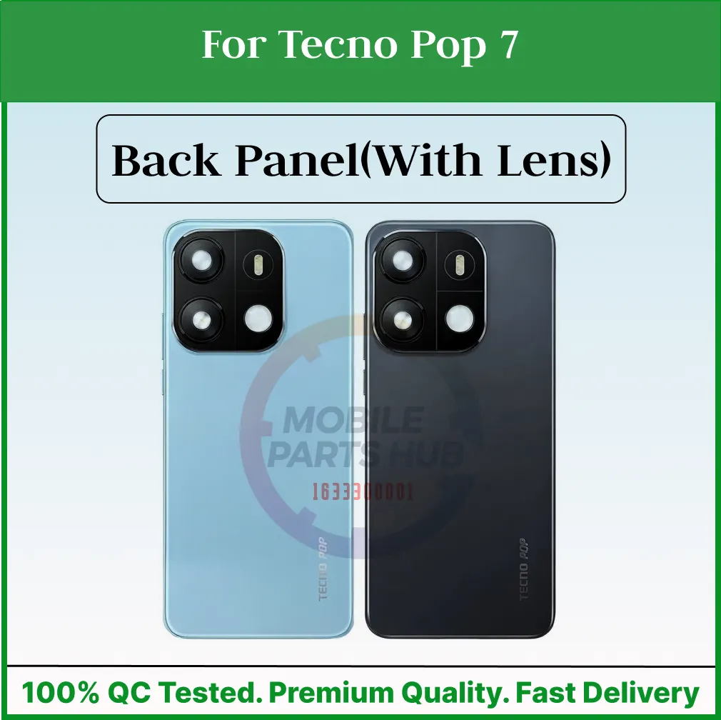 For Tecno Pop 7 Back Panel/Backshell/ Casing + Camera Lens + Side Button With Logo-All Colors Available - Price in Bangladesh