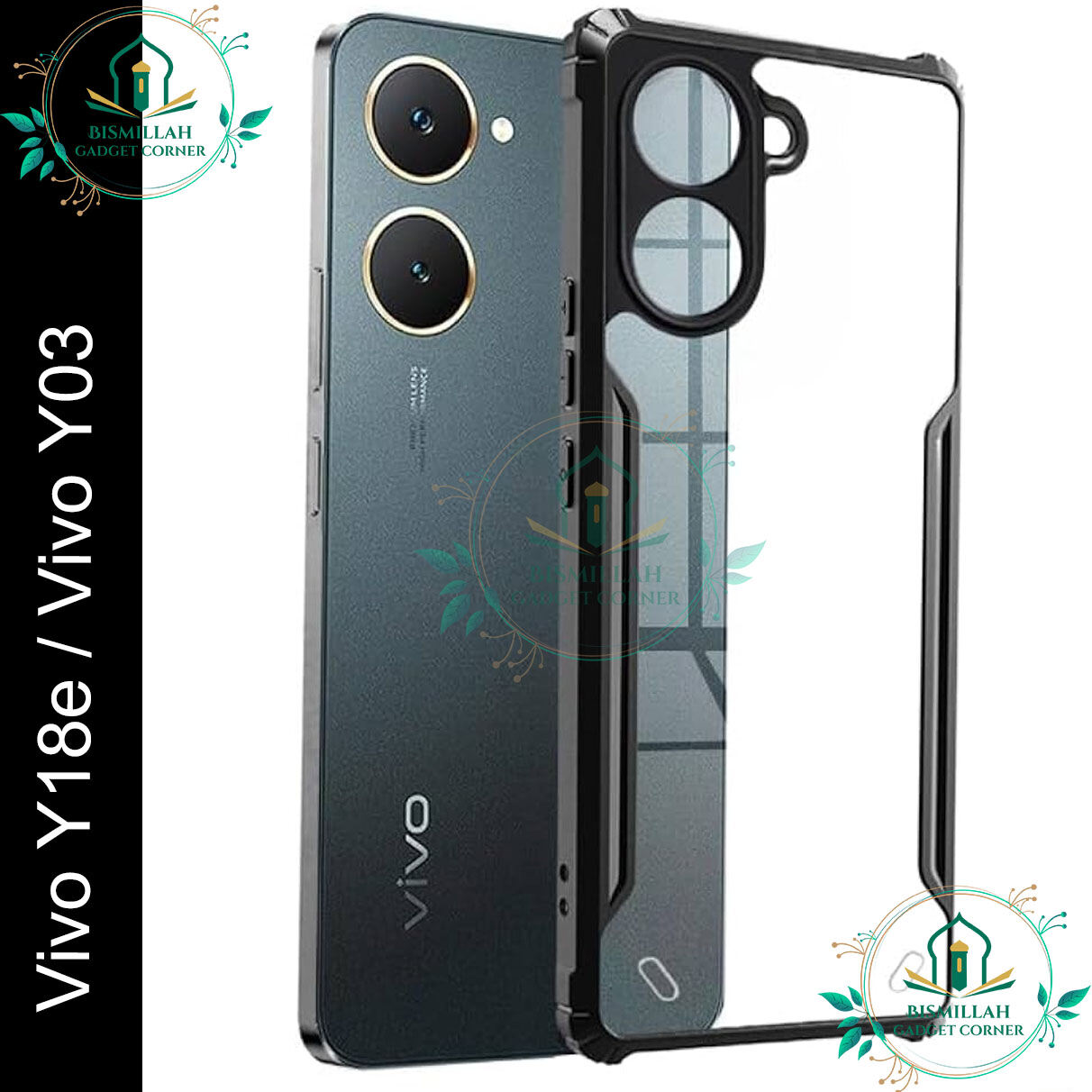 Xundd Back Cover for Vivo Y18E / vivo Y03 Transparent Hybrid Hard PC Back Bumper