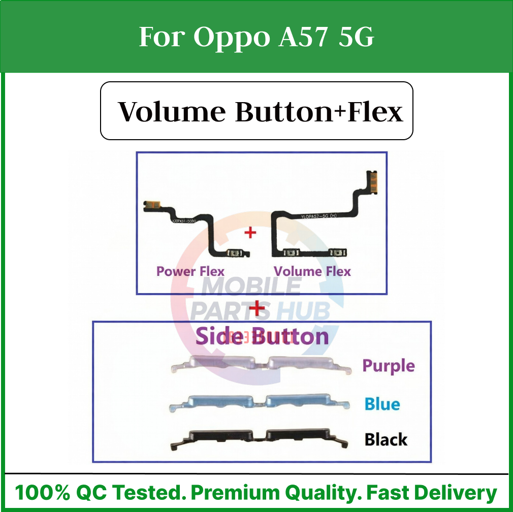 Oppo A57 5G Power on / off Switch Button Side Volume Up Down Buttons +Flex Cable Replacement Parts