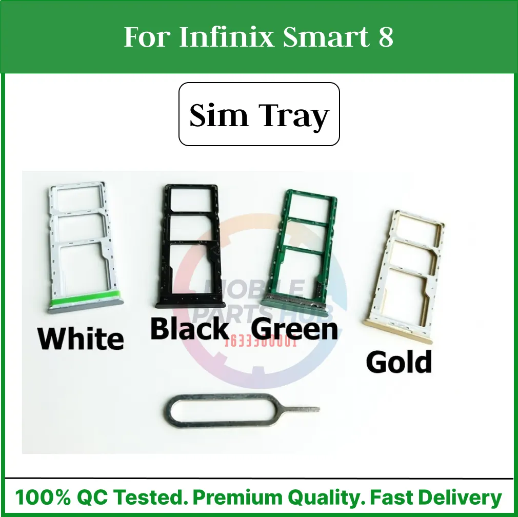 For Infinix Smart 8 Sim Tray Micro SD Card Slot with Sim Ejector Pin Replacement Parts Sim Trays & Ejector Pins Price in Bangladesh - Mobile.com.bd
