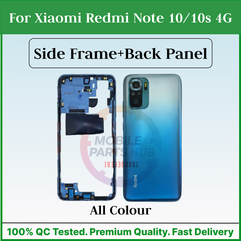 Compatible with Xiaomi Redmi Note 10/10s 4G Side Frame and Back Panel + Camera Glass Lens + Outside Key Replacement Part Mobile Parts & Accessories Price in Bangladesh - Mobile.com.bd