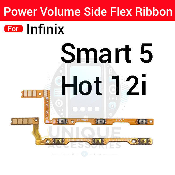 Infinix Smart 5 Hot 12i Power on / off Switch Button Side Volume Up Down Buttons Flex Cable Replacement Parts Flex Cables Price in Bangladesh - Mobile.com.bd