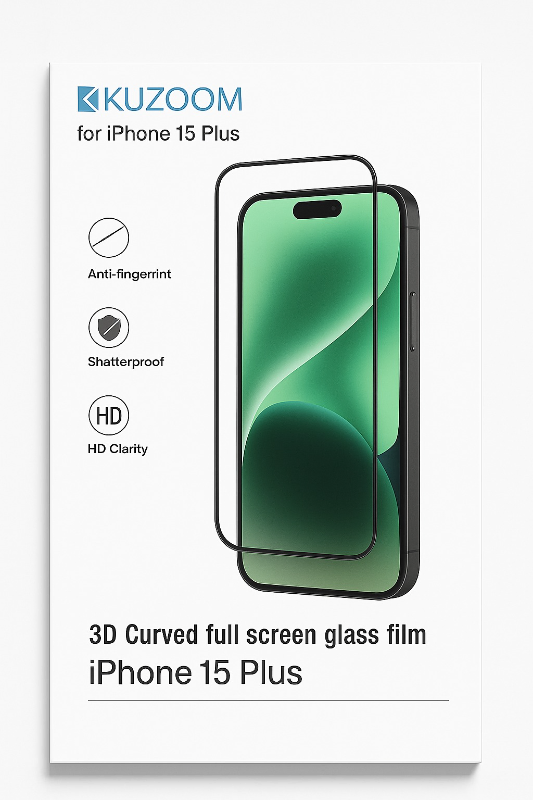 KUZOOM Premium Tempered Glass Screen Protector for iPhone 15 Plus Shatterproof Full Coverage Screen Protectors Price in Bangladesh - Mobile.com.bd
