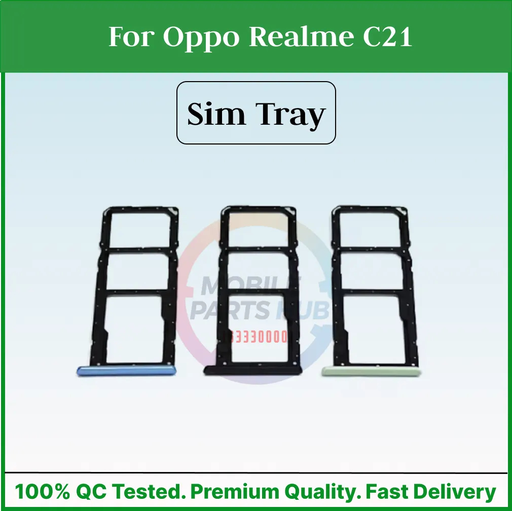 For Oppo Realme C21 Sim Tray Micro SD Card Slot with Sim Ejector Pin Replacement Parts - Price in Bangladesh
