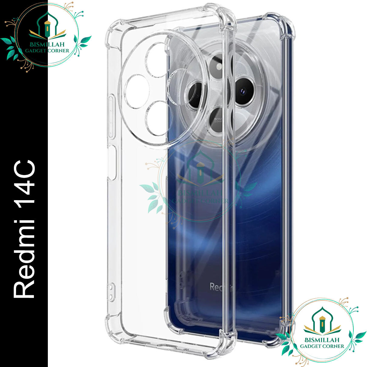 Transparent back cover For Xiaomi Redmi 14C Luxury transparent Protect Back Cover Soft Case