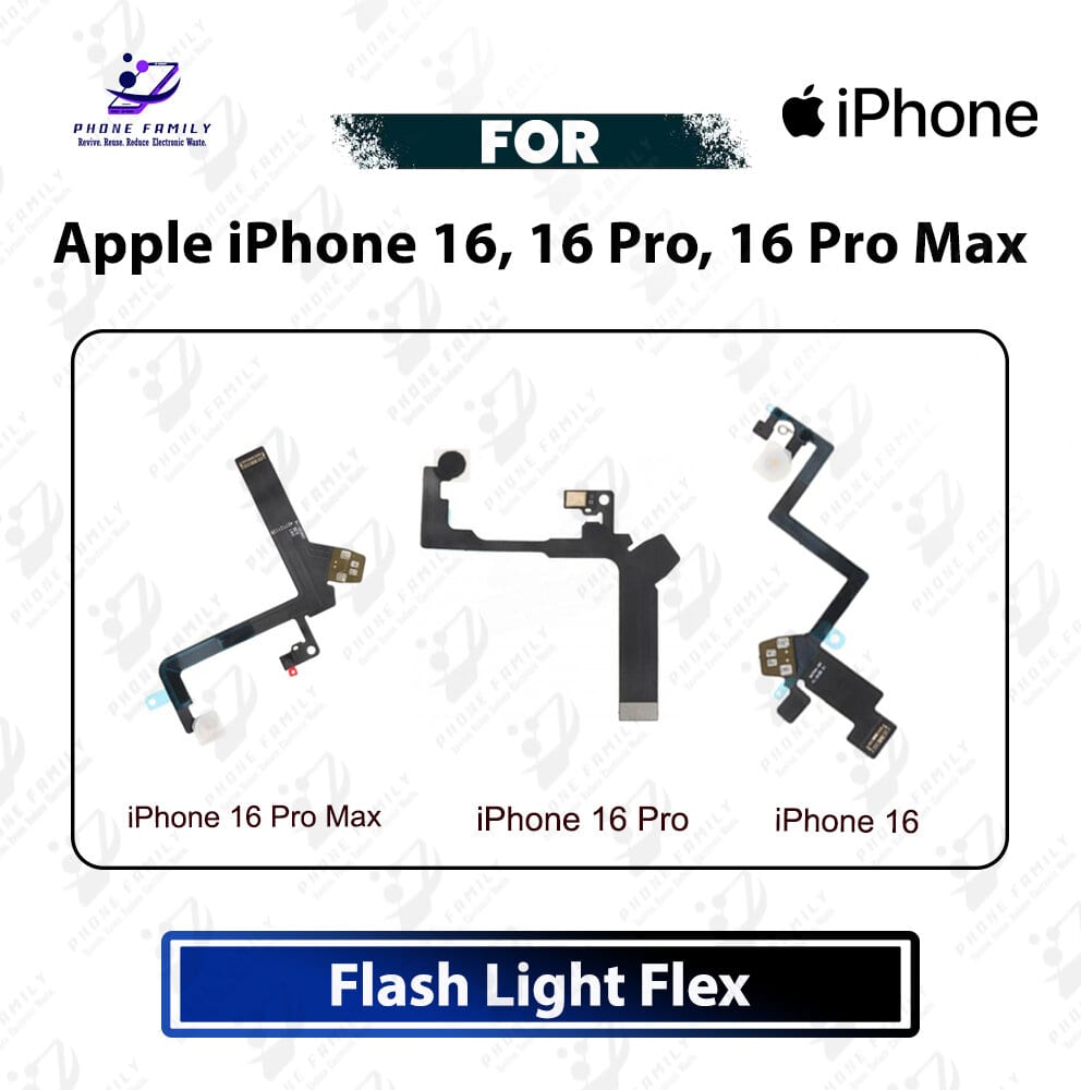 Apple iPhone 16, 16 Pro, 16 Pro Max LED Flash Light & Back Camera Microphone Flex Cable - Rear Camera Flash Ribbon Repair Spare Par - Price in Bangladesh