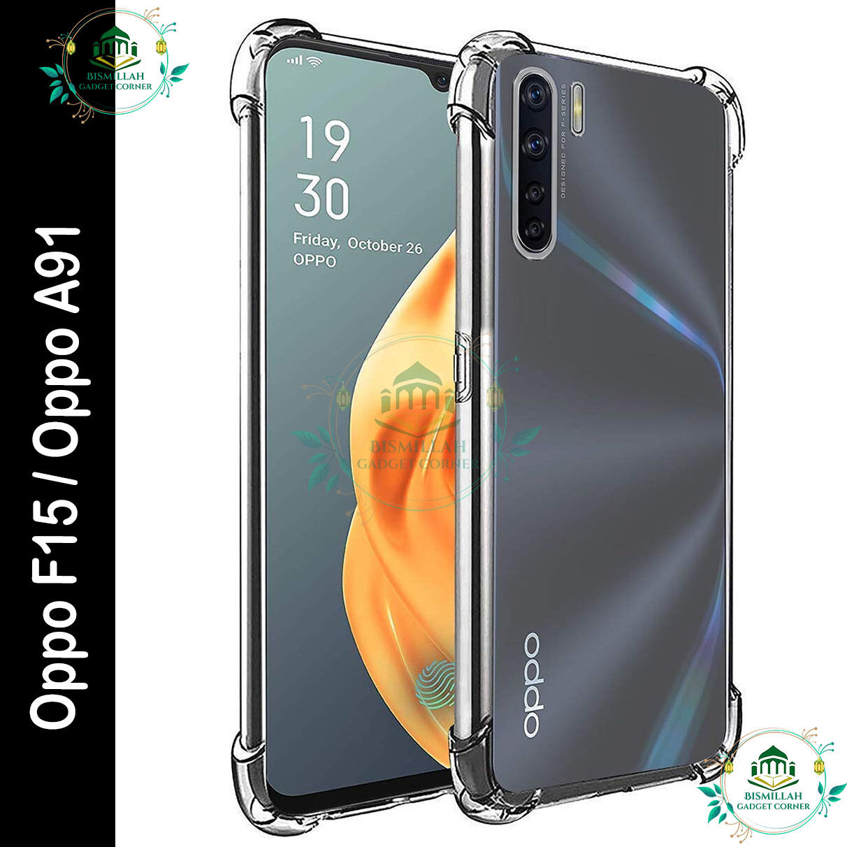 OPPO Transparent back cover For Oppo F15 / Oppo A91 Luxury transparent Protect Back Cover Soft Case Case & Cover Price in Bangladesh - Mobile.com.bd