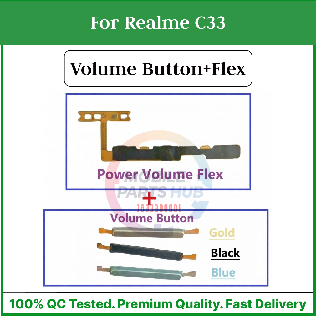 Realme C33 Side Volume Up Down Buttons +Flex Cable Replacement Parts Mobile Parts & Accessories Price in Bangladesh - Mobile.com.bd