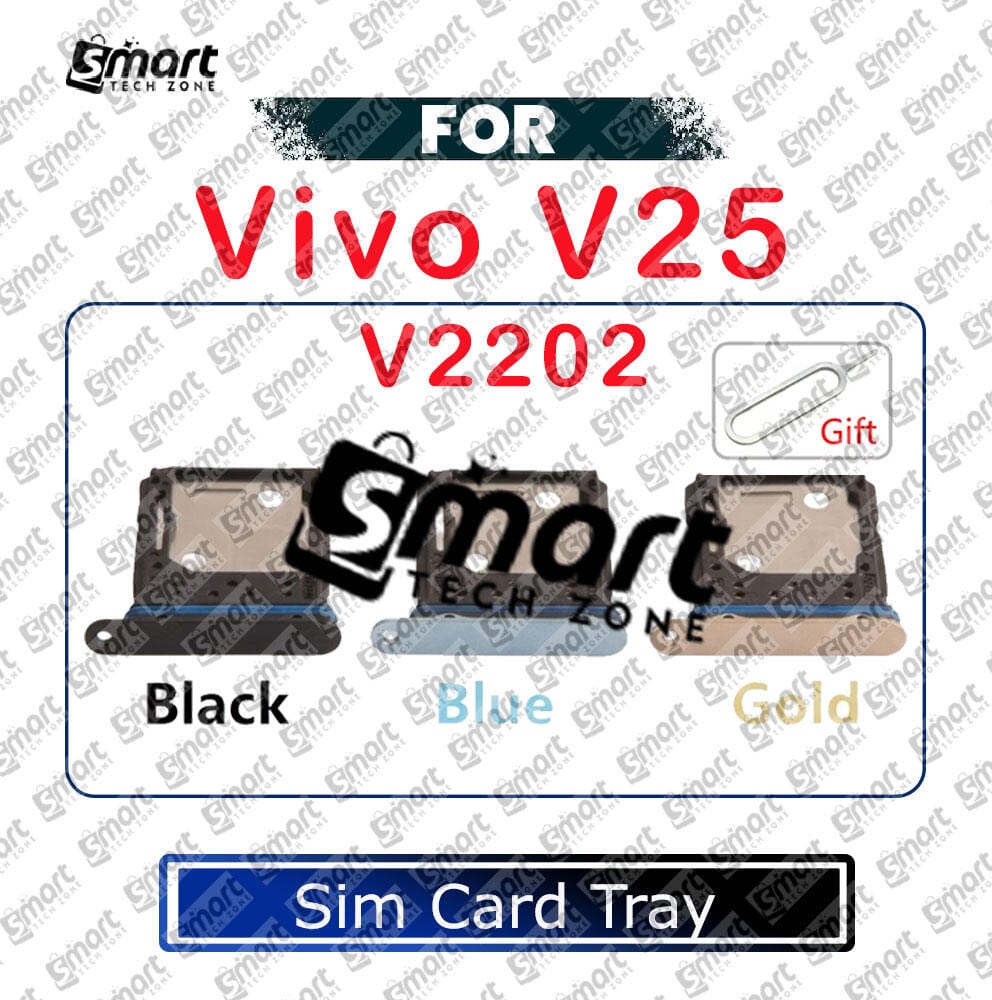 For Vivo V25 V2202 Sim Tray Micro SD Card Slot with Sim Ejector Pin Replacement Parts Sim Card Tray Price in Bangladesh - Mobile.com.bd