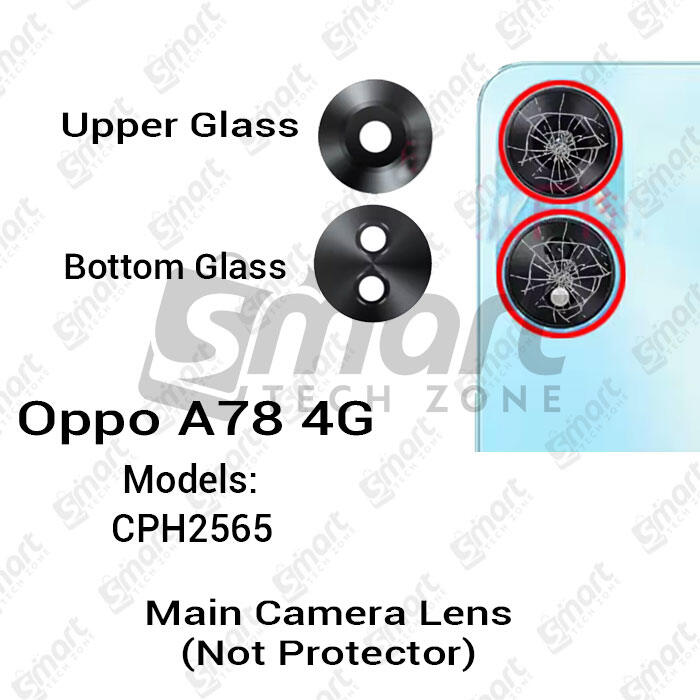 Camera Main Glass Lens for Oppo A78 4G (CPH2565) Replacement Part (Not Tempered Camera Glass Protector) Replacement Parts Price in Bangladesh - Mobile.com.bd