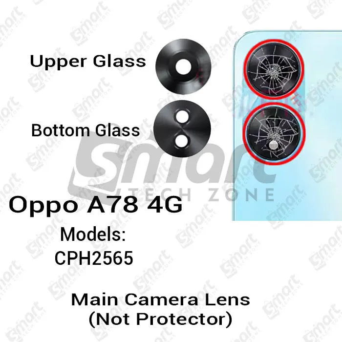 Camera Main Glass Lens for Oppo A78 4G (CPH2565) Replacement Part (Not Tempered Camera Glass Protector) Replacement Parts Price in Bangladesh - Mobile.com.bd