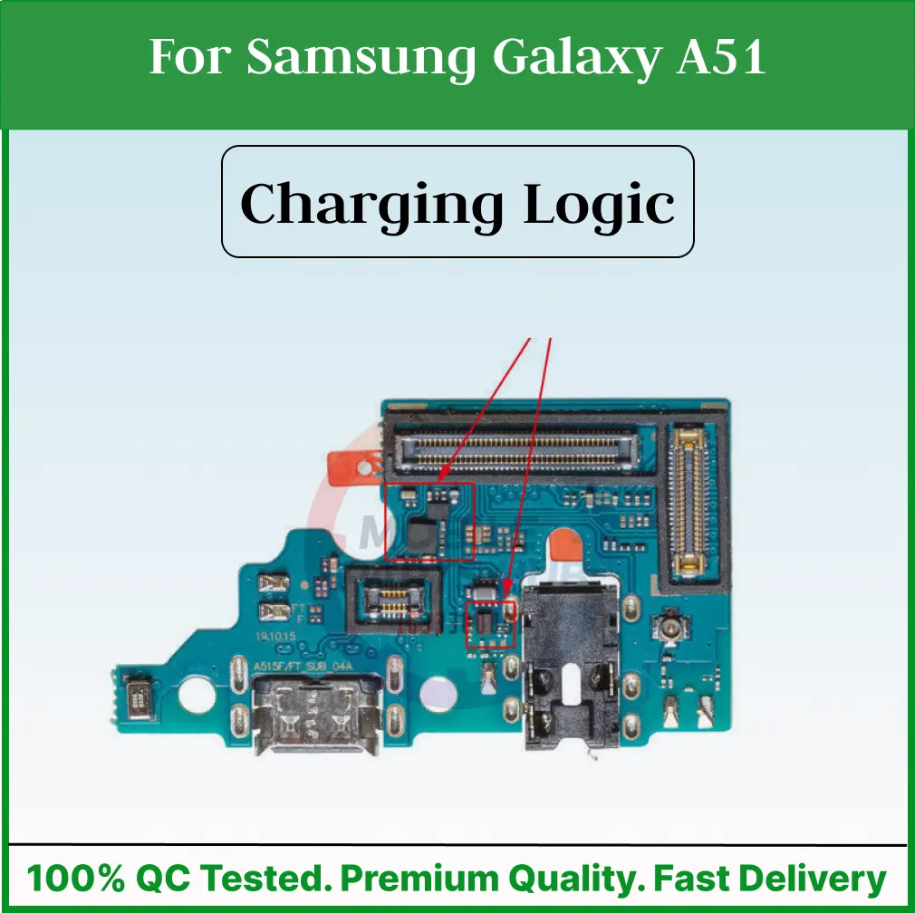 Charging Logic Board For Samsung Galaxy A51 Charging Port For (SM-A515F)USB Plug PCB Dock Connector Spare parts Charging Port Parts Price in Bangladesh - Mobile.com.bd