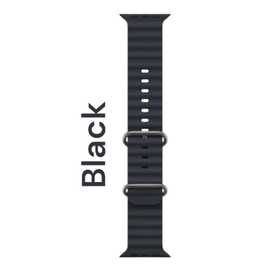 1 Pair Ocean Band Compatible With For Apple Watch Band 42Mm 44Mm 45Mm 49Mm For Women Men, Adjustable Loop Silicone Waterproof Sport Strap For Iwatch Series Ultra/8/7/6/5/4/3 (Belt Only) - Price in Bangladesh