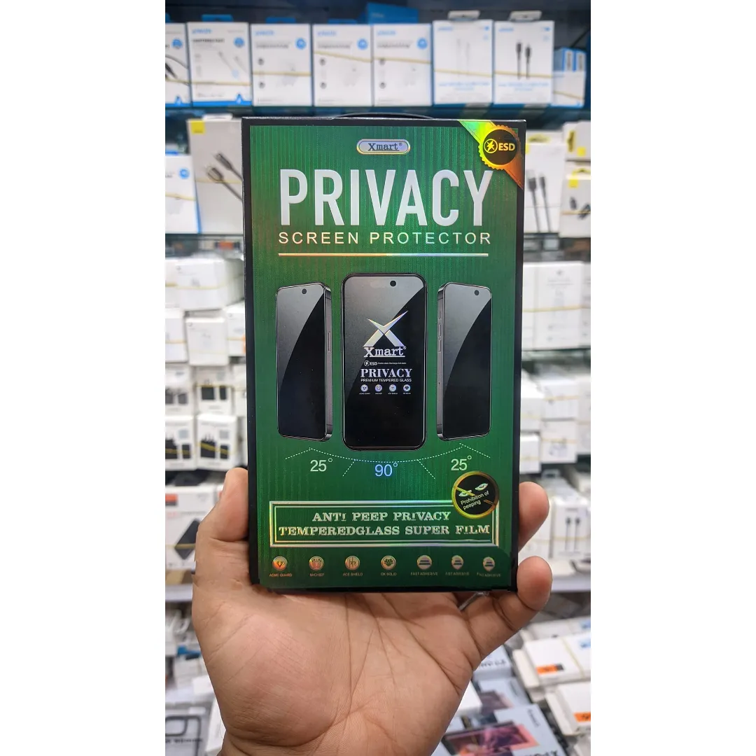 Xmart Privacy Tempered Glass Screen Protector For Apple Iphone 15 Pro Max / 15 Pro / 15 / 14 Pro Max / 14 Pro / 14 Plus / 14 / 13 Pro Max / 13 Pro / 13 Phone Cases & Covers Price in Bangladesh - Mobile.com.bd