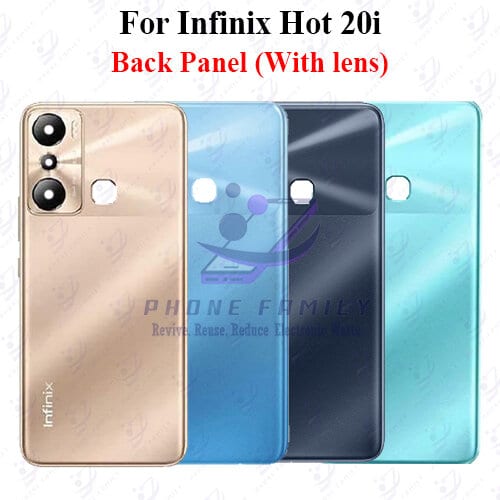 For Infinix Hot 20i Back Panel/Backshell/ Casing +Camera Lens + Side Button With Logo-All Colors Available Price in Bangladesh - Mobile.com.bd