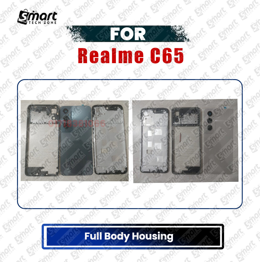 Realme C65 Full Body Housing With Camera Glass (LCD Frame, Side/Middle Frame, Back Panel/Backshell, Camera Glass) Replacement Parts Price in Bangladesh - Mobile.com.bd