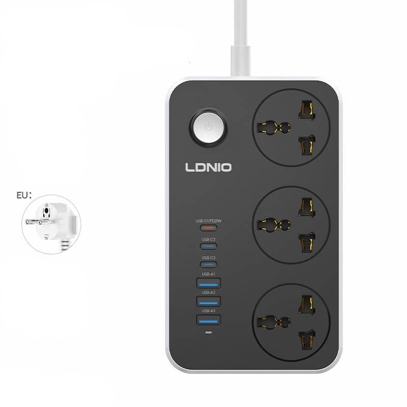 LDNIO SC3604C Power Socket with 3 Outlets Power Strip - Price in Bangladesh