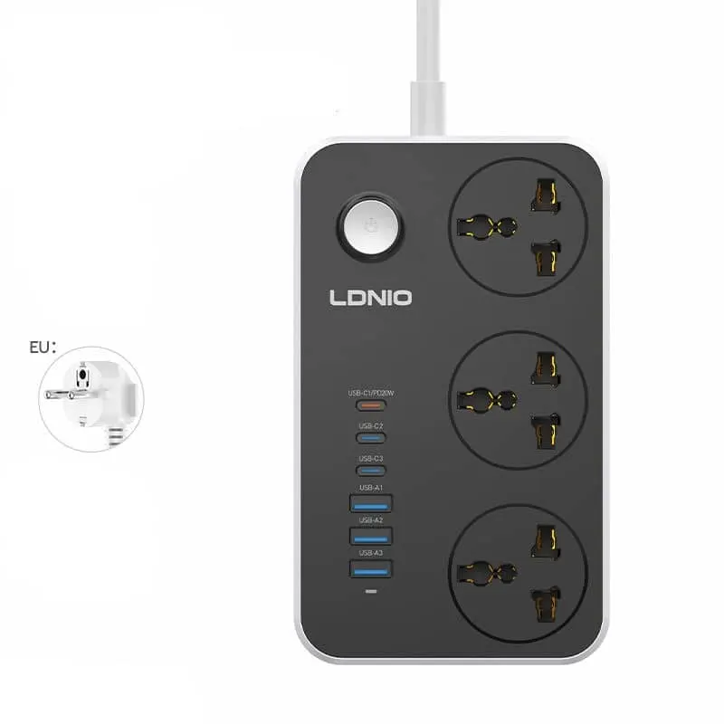 LDNIO SC3604C Power Socket with 3 Outlets Power Strip - Price in Bangladesh