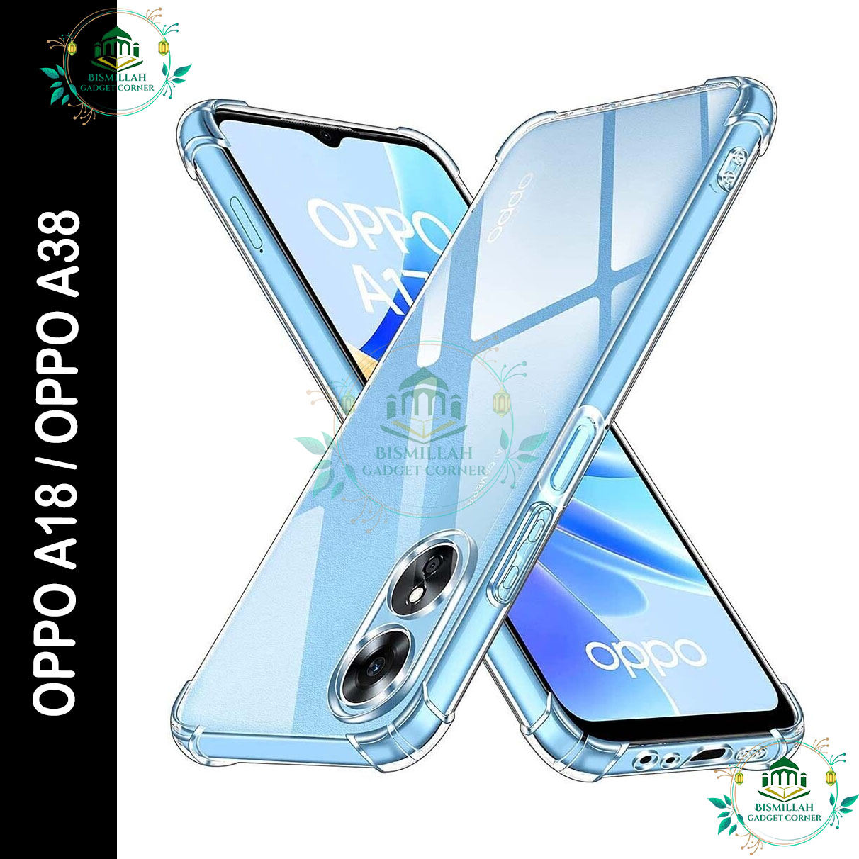 Transparent back cover For OPPO A18 / OPPO A38 Luxury transparent Protect Back Cover Soft Case