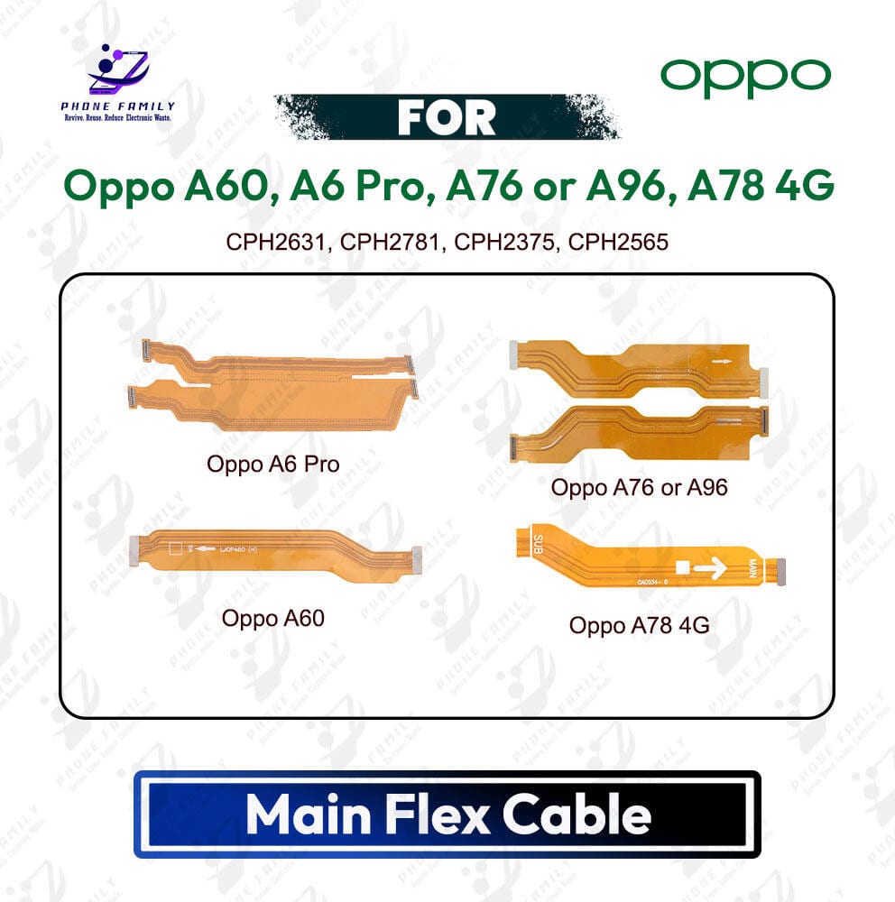 Oppo A60, A6 Pro, A76 or A96, A78 4G Main Board Motherboard Connector Flex Cable - Price in Bangladesh