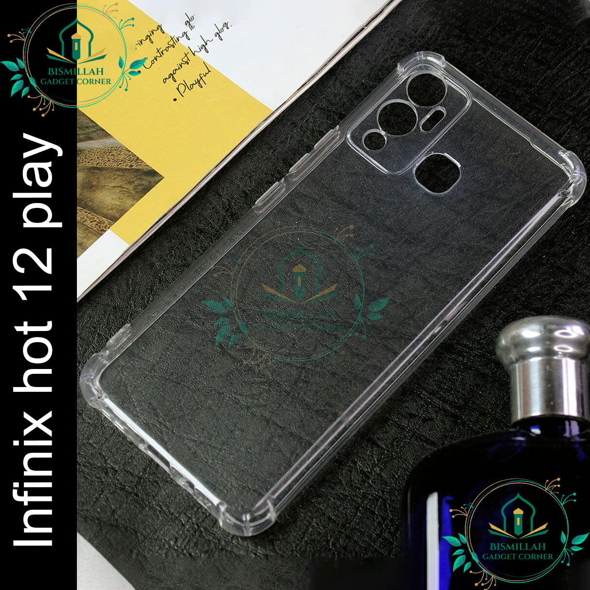 Transparent back cover For Infinix Hot 12 play Luxury transparent Protect Back Cover Soft Case